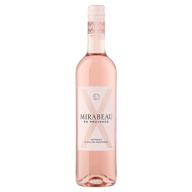 A bottle of Mirabeau X Côtes de Provence Rosé on a white background