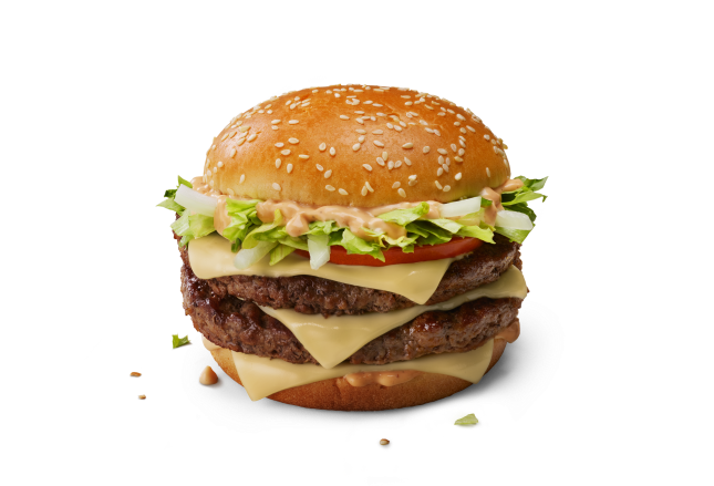 The new Double Big Tasty on a white background
