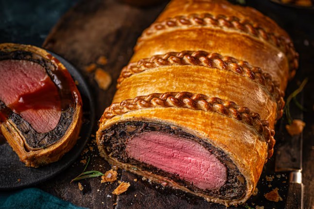 The £195 Tom Kerridge Beef Wellington from M&S on a table
