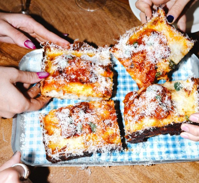Indulgent Detroit-style pizza at Ria's