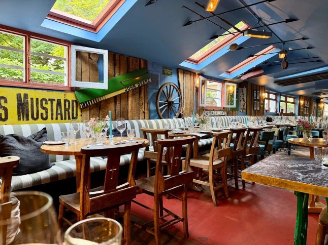 Tables at The Shed in Notting Hill, London.